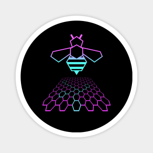 Futuristic Bee Vapor Aesthetics Magnet